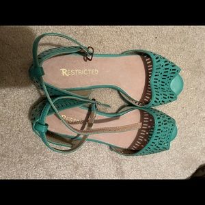 Turquoise Sandals Size 8